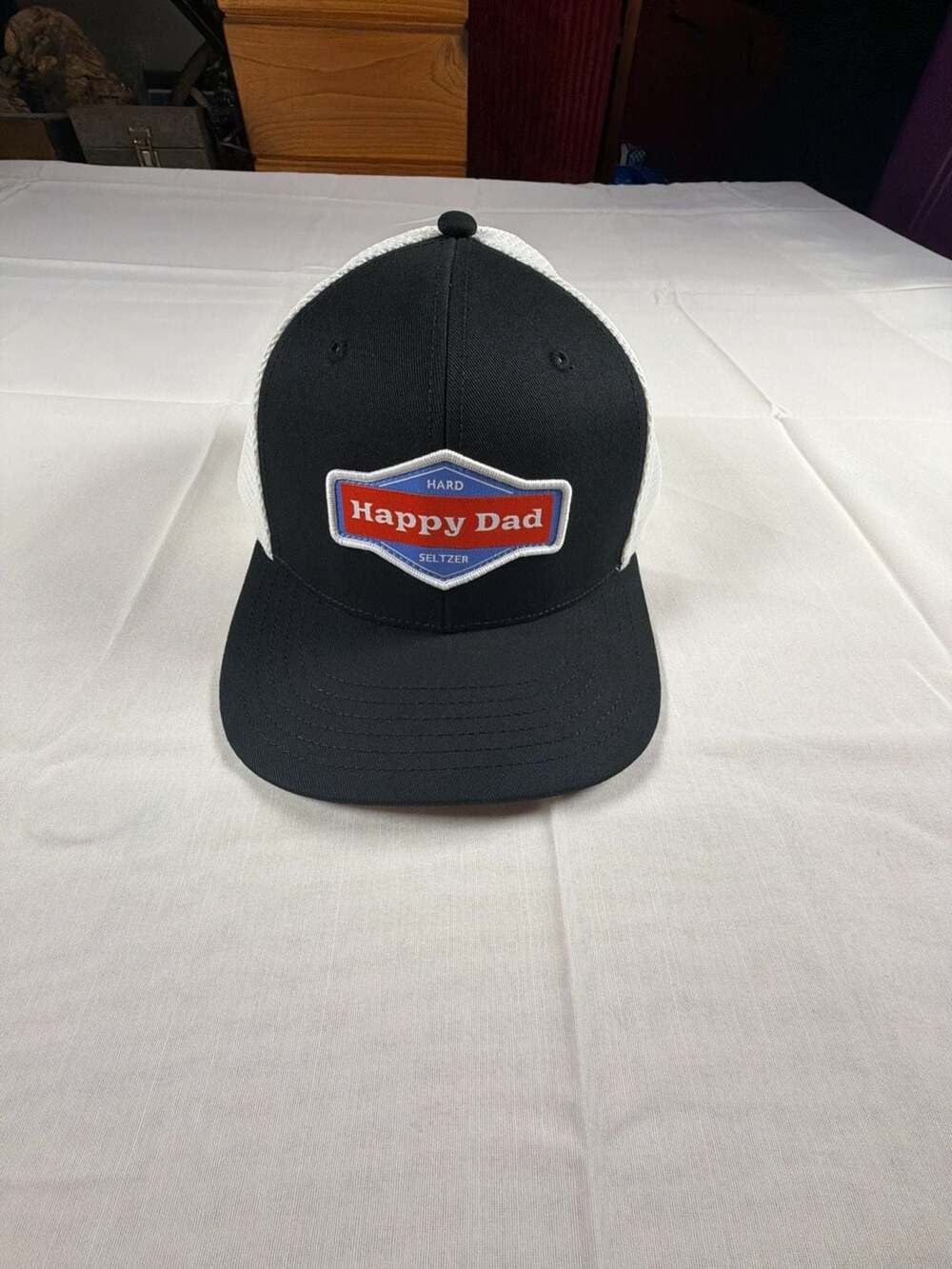 Happy Dad Hard Seltzer Trucker Hat Black/White Snapback Mesh Back BRAND NEW